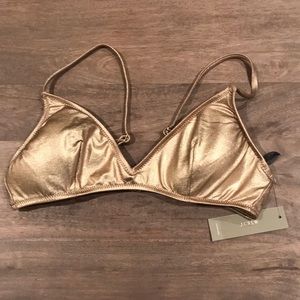 J.Crew gold bikini top - NWT - S